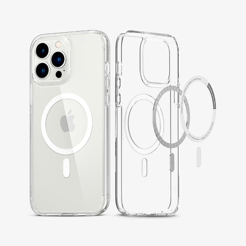 ACS03210 - iPhone 13 Pro Max Case Ultra Hybrid Mag Safe Compatible in white showing the back